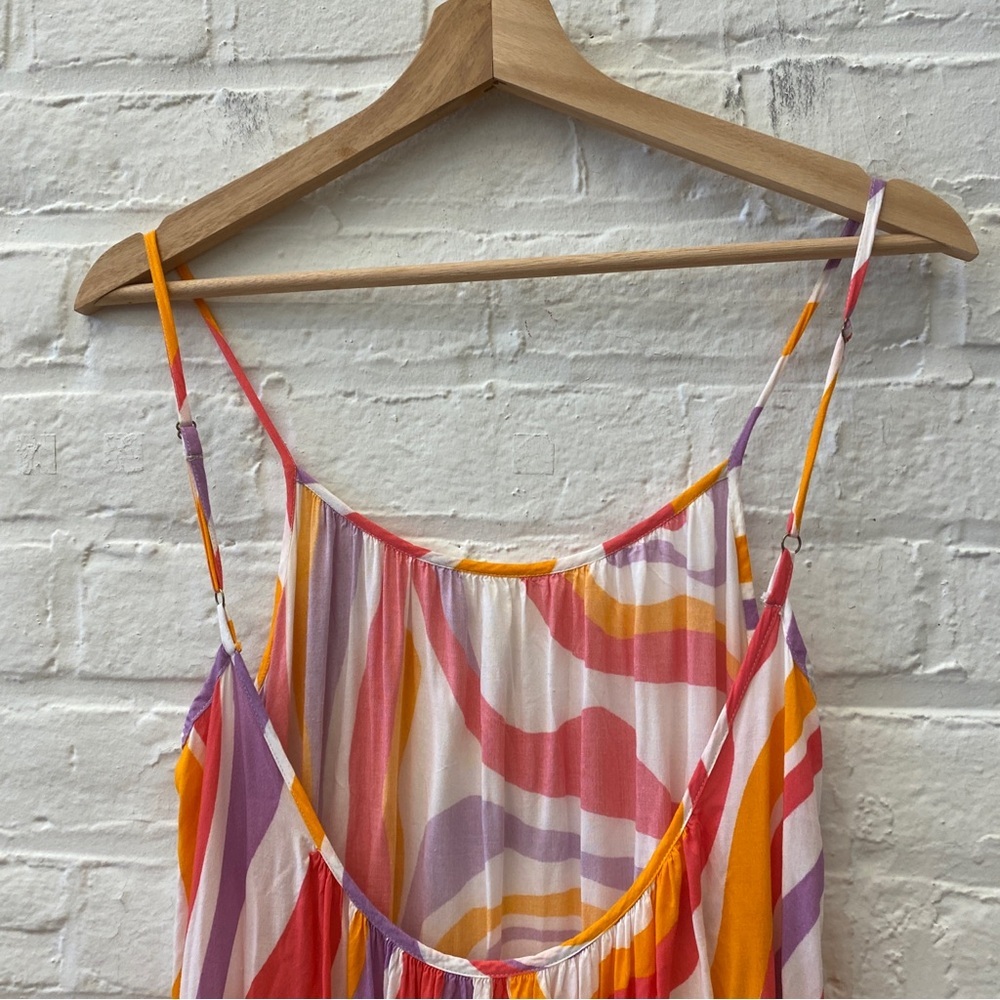 Sundress || Clea Dress Maxi Scoop Back Heart Pattern Pink Orange XS/S - Picture 6 of 9